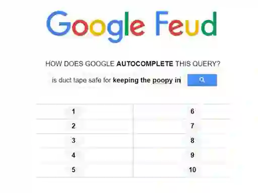 Spel Google Feud på nätet