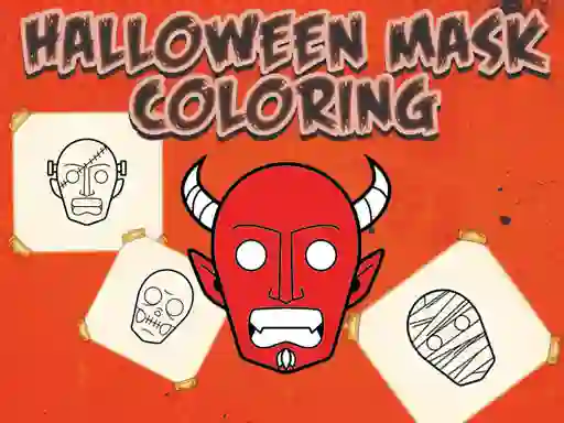 Spel Halloween Mask Coloring Book på nätet