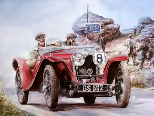 Spel Painting Vintage Cars Jigsaw Puzzle 2 på nätet