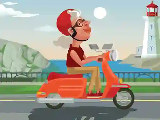 Spel City Scooter Ride Coloring på nätet
