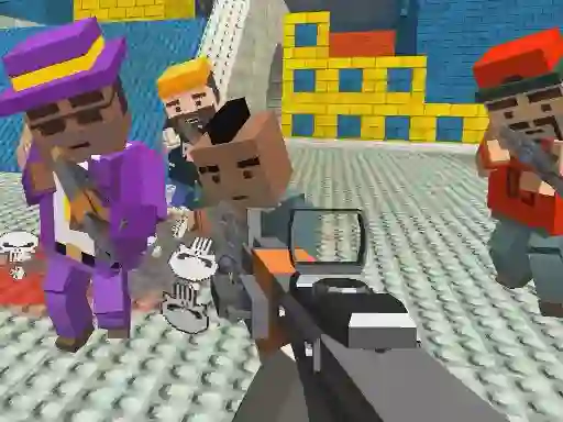 Spel GunGame shooting warfare: blocky gangster på nätet