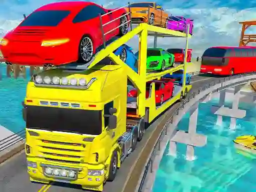 Spel Crazy Mega Car Transport Truck Game på nätet