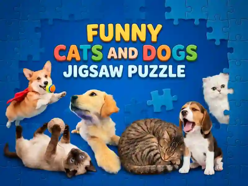 Spel Funny Cats And Dogs Jigsaw Puzzle på nätet