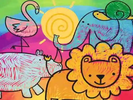 Spel Little Animals Coloring på nätet