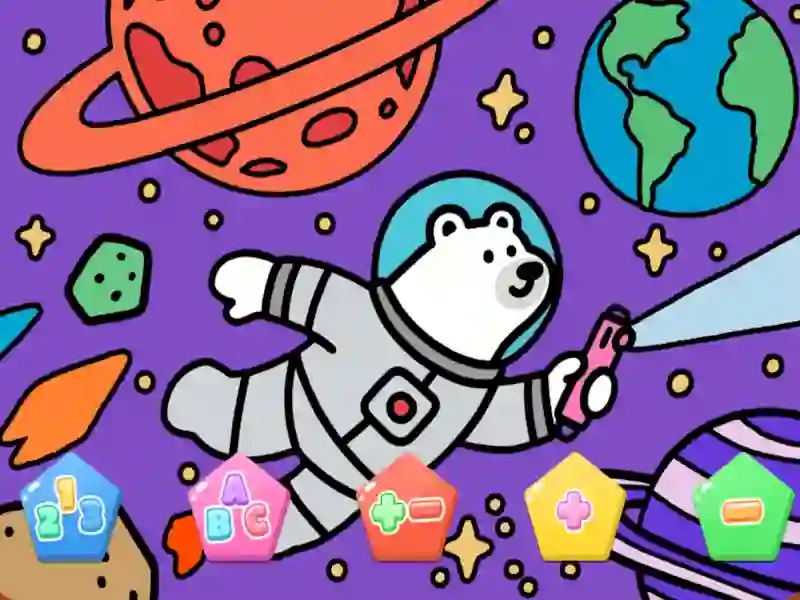 Spel Color By Code Space Bear på nätet