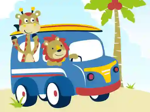 Spel Cute animals with cars difference på nätet