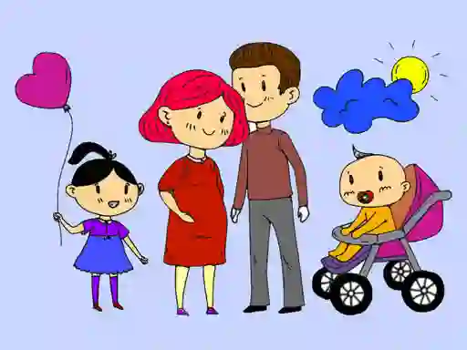 Spel Happy Family Coloring Book på nätet