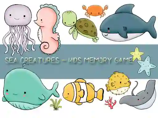 Spel Kids Memory Sea Creatures på nätet