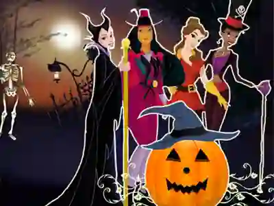 Spel Princesses Halloween Night på nätet