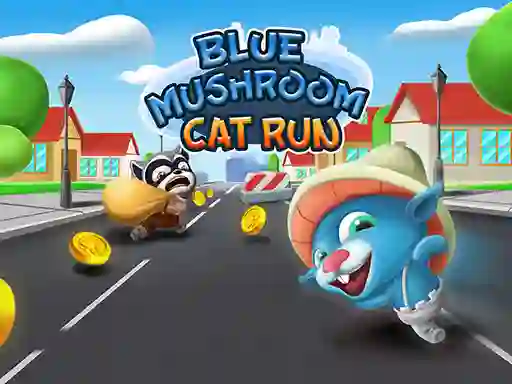 Spel Blue Mushroom Cat Run på nätet