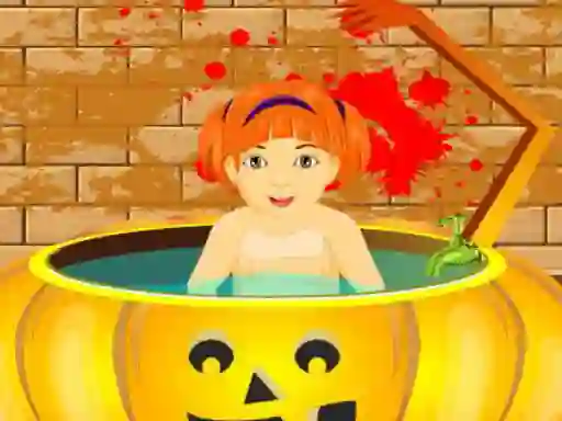 Spel Little Baby Halloween Bathing på nätet