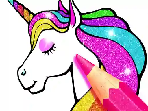 Spel Unicorn Coloring Book Glitter på nätet
