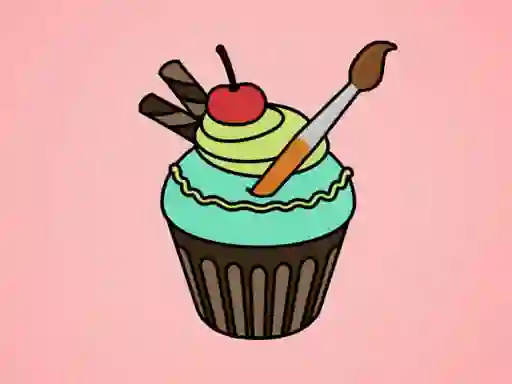 Spel Yummy Cupcake Coloring på nätet