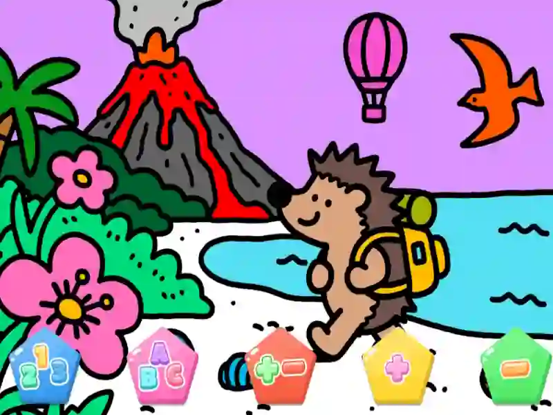 Spel Color By Code Volcano Hedgehog på nätet