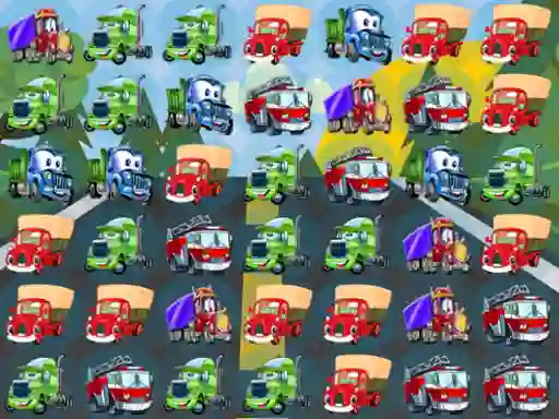 Spel Cartoon Trucks Match 3 på nätet