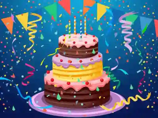 Spel Birthday cake puzzle på nätet