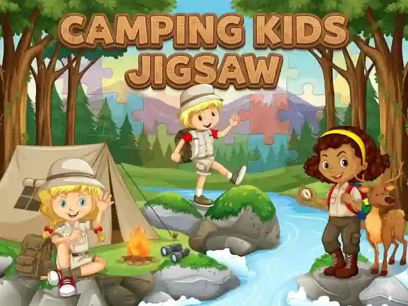 Spel Camping kids jigsaw på nätet