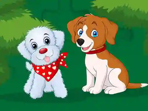 Spel Cute Puppies Jigsaw på nätet