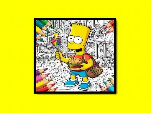 Spel Back To School Simpsons Coloring Book på nätet