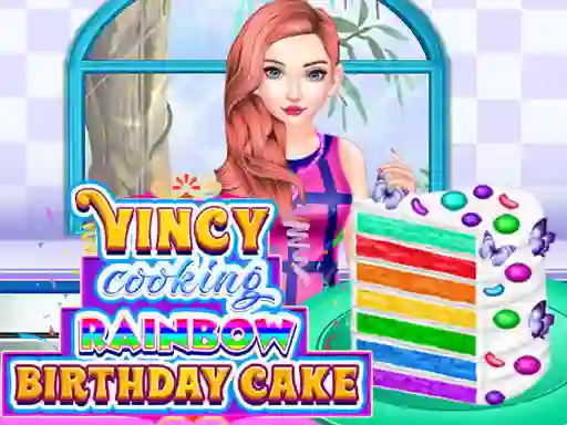 Spel Vincy Cooking Rainbow Birthday Cake på nätet