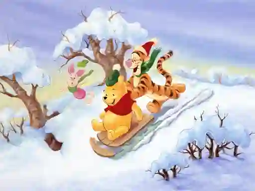Spel Winnie the Pooh Christmas Jigsaw Puzzle 2 på nätet