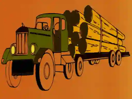 Spel Logging Trucks Coloring på nätet
