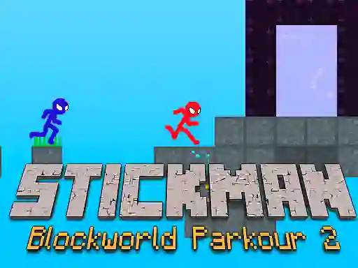 Spel Stickman Blockworld Parkour 2 på nätet