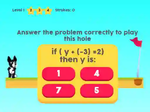 Spel MathPup Golf 4 Algebra på nätet