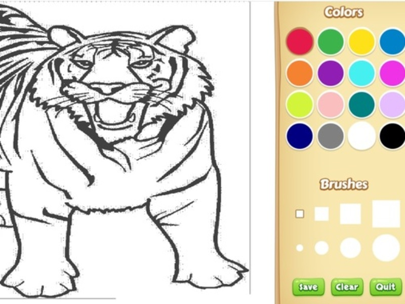 Spel Tiger målarbok på nätet
