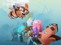 Spel Doktor Atom och kvark skrapad hund på nätet