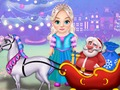 Spel Little Elsa Clean Christmas Carriage på nätet