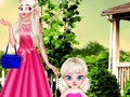 Spel Mamma Elsa och bebis fotografering  på nätet