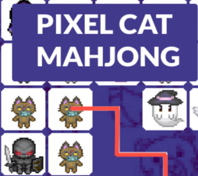 Spel Pixel katt mahjong  på nätet