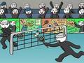 Spel Stickman Figur Badminton 3 på nätet