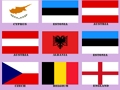 Spel Minnesträning. Europeiska flaggor  på nätet