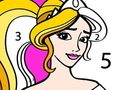 Spel Prinsessan färgar efter nummer  på nätet