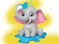Spel Målarbok: Elephant Spraying Water  på nätet