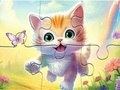 Spel Pussel: Kattunge med fjäril  på nätet