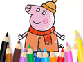 Spel Målarbok: Mamma Pig Winter  på nätet