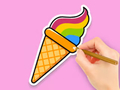 Spel Målarbok: Rainbow Ice Cream  på nätet