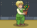 Spel Behaglig pojke som räddar anläggningen på nätet