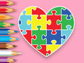 Spel Målarbok: Heart Jigsaw  på nätet