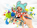 Spel Målarbok: Toca Boca Skateboard  på nätet