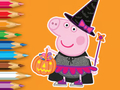 Spel Målarbok: Peppa Pig Halloween  på nätet