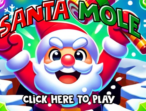 Spel Jultomten slår en mullvad  på nätet
