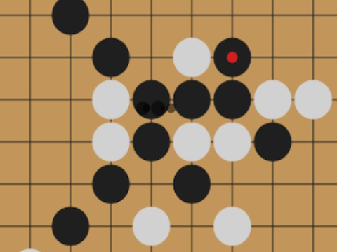 Spel Gomoku: fem stenar i rad  på nätet