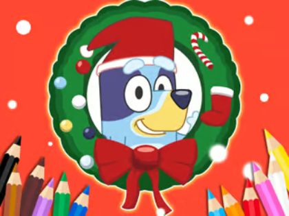 Spel Målarbok: Bluey Santa Claus  på nätet
