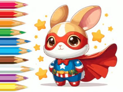Spel Målarbok: Super Rabbit  på nätet