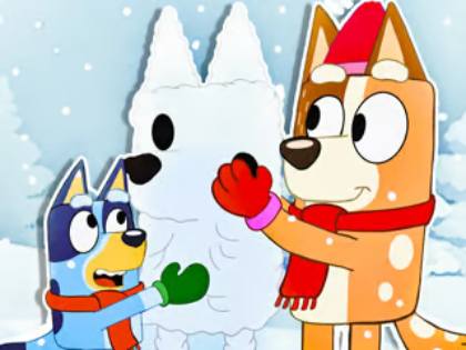 Spel Jigsaw Puzzle: Bluey Christmas Snowman på nätet