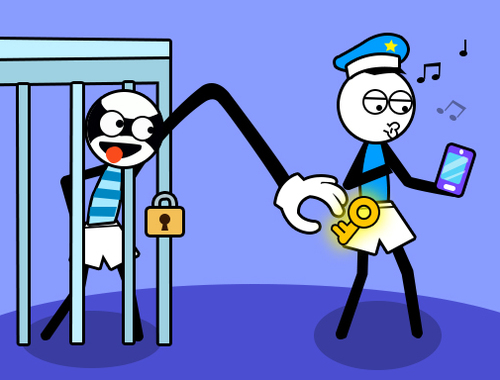 Spel Stickman Troll Thief Pussel  på nätet